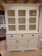 *ACTIE* Mooie Landelijke Witte Buffetkast/ Winkelkast (2501B, Huis en Inrichting, Kasten | Buffetkasten, Gebruikt, Glas, 150 tot 200 cm