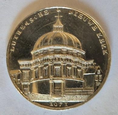 Penning Lutherse Nieuwe Kerk Amsterdam afgebrand 1822 zilver, Ophalen, Zilver, Nederland