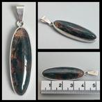 Zilver, zilveren hanger bezet met mosagaat, Ophalen of Verzenden, Zilver, Hanger, Met edelsteen