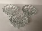 Glazen kaarsenstandaard x3, Antiek en Kunst, Antiek | Glas en Kristal, Ophalen of Verzenden
