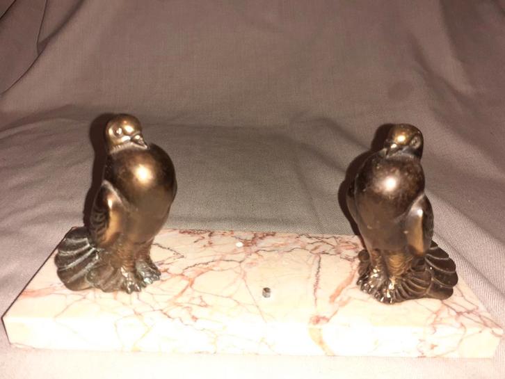 Art Deco vogels, duif op marmer, Antiek en Kunst, Curiosa en Brocante, Ophalen of Verzenden