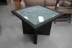 Vierkante tuintafel wicker glas 100x100 terras (4x), Ophalen, Nieuw