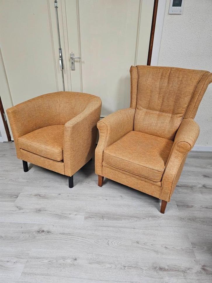 2 fauteuils voor €30,-!, Huis en Inrichting, Fauteuils, Gebruikt, 50 tot 75 cm, 75 tot 100 cm, Ophalen