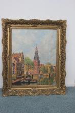C.P HEEMSKERK OLIEVERF SCHILDERIJ AMSTERDAM MONTEBAANSTOREN, Antiek en Kunst, Kunst | Schilderijen | Klassiek, Ophalen of Verzenden