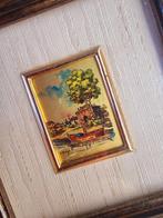 Zeldzaam 1950 24kt goud folie schilderij, Antiek en Kunst, Kunst | Schilderijen | Klassiek, Ophalen of Verzenden