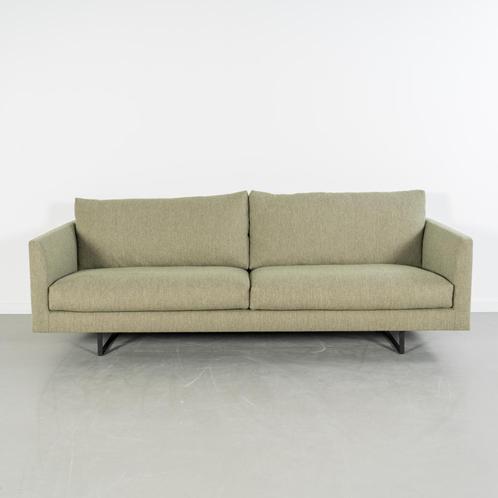 1x Montis Axel Bank 3-zits/190cm Groen Stof - Slede Zwart, Huis en Inrichting, Banken | Bankstellen, Zo goed als nieuw, Rechte bank