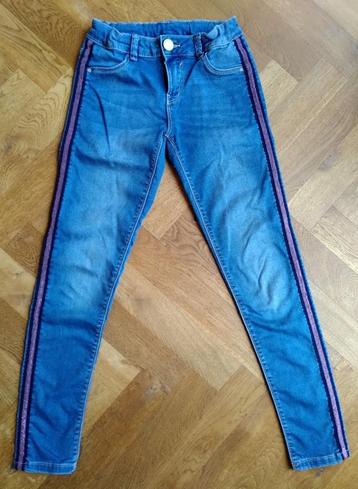 Spijkerbroek /blauwe jeans met roze streep C&A - maat 158 beschikbaar voor biedingen