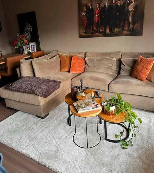 Hoekbank, Huis en Inrichting, Banken | Complete zithoeken, Zo goed als nieuw, Stof, Ophalen of Verzenden