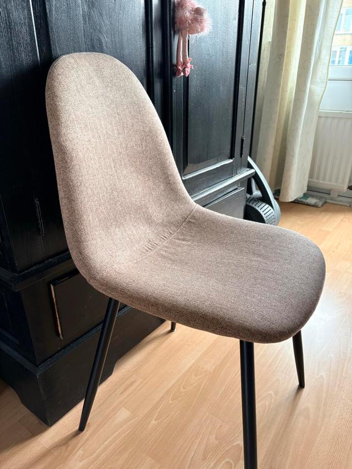 4 Oud Roze Eettafelstoelen, Huis en Inrichting, Stoelen, Gebruikt, Vier, Stof, Overige kleuren, Ophalen