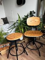 Kruk & bureaustoel set - Verstelbaar, Huis en Inrichting, Ophalen, Zwart, Zo goed als nieuw, Eén