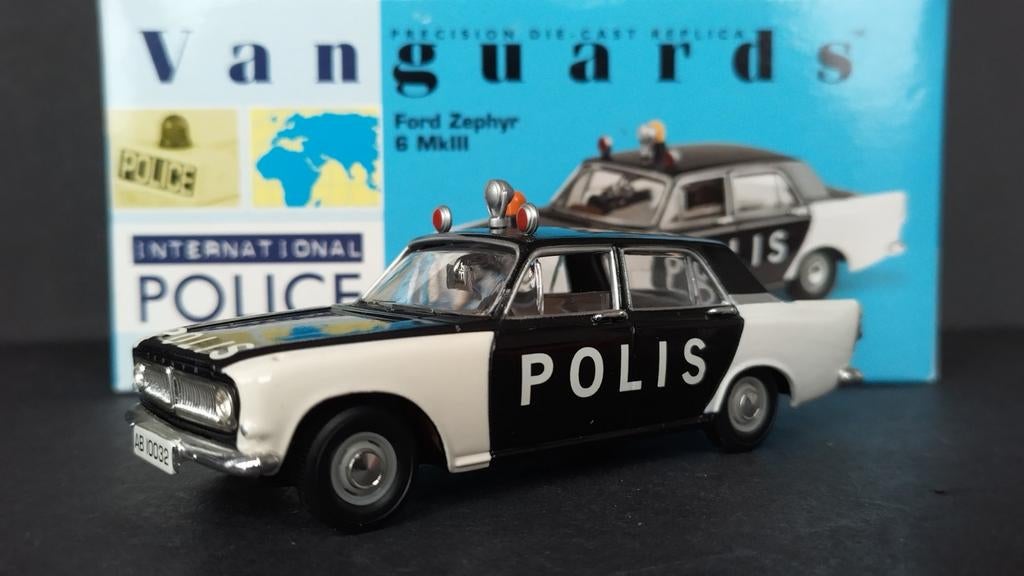 Ford Zephyr 6 mk3 Swedish Police 1:43 Vanguards Pol, Hobby en Vrije tijd, Modelauto's | 1:43, Nieuw, Auto, Vanguards, Verzenden