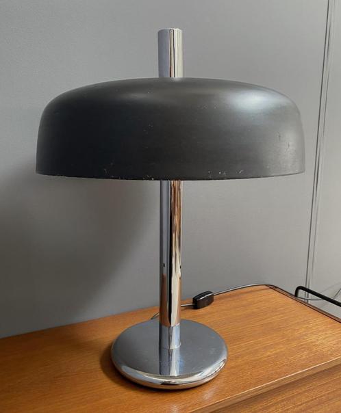 70 jaren Hillebrand mushroom tafel lamp chroomzwart 7602-310, Huis en Inrichting, Lampen | Tafellampen, Gebruikt, 50 tot 75 cm
