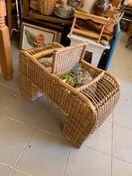 Vintage rieten dubbele fietsmand, Ophalen
