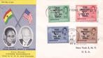 GHANA. Poststuk Bezoek Pres. Eisenhower. 1959. 32- 35, Postzegels en Munten, Brieven en Enveloppen | Buitenland, Envelop, Verzenden