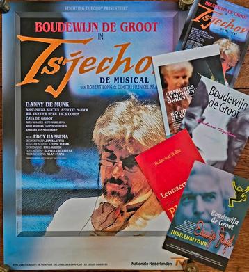 BOUDEWIJN DE GROOT: 1 Poster & 5 Flyers/Programma's.  beschikbaar voor biedingen