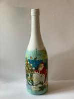 Kerstdecoratie. Gedecoreerde fles. Kerstman in slee., Ophalen, Zo goed als nieuw