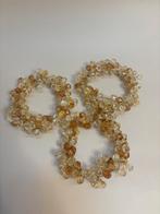 3 Kaarsenringen met Kunststof Kralen, Kunststof, Wit, Nieuw, Ophalen of Verzenden