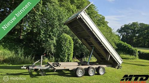 Henra elektrische kipper 3 asser tridem met oprijplaten, Auto diversen, Aanhangers en Bagagewagens, Gebruikt