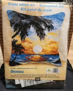 Kruissteek kussen Orchidea Sunset On The Beach, Hobby en Vrije tijd, Ophalen of Verzenden, Nieuw, Handborduren, Patroon