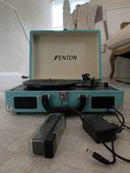 Blauwe Fenton recordplayer, met draad & platenborstel, Audio, Tv en Foto, Platenspelers, Overige merken, Platenspeler, Ophalen of Verzenden