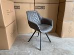 Nieuwe Eetkamerstoelen Kane Microleder Antraciet Grijs, Metaal, Nieuw, Ophalen of Verzenden, Grijs