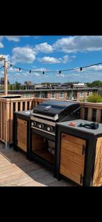Buitenkeuken staal en hout incl. Gas bbq, Tuin en Terras, Buitenkeukens, Ophalen, Gebruikt, Gas