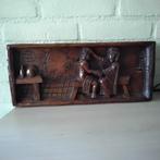 Houten tableau   Izaak zegent Jacob, Wandkapstok, Ophalen of Verzenden, Zo goed als nieuw, Minder dan 100 cm