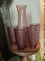Paars roze karaf met 4 glazen van PTMD, Glas of Glazen, Nieuw, Ophalen of Verzenden, Glas