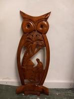 Prachtige Houten Uil - Handgesneden Kunst, Ophalen of Verzenden, Gebruikt