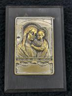 Antiek religie plaquette hout koper Mater de Bono Consilio, Antiek en Kunst, Curiosa en Brocante, Ophalen of Verzenden