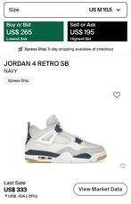 Nike Air Jordan 4 SB - Navy (Marineblauw) - maat 45 - nieuw, Wit, Nieuw, Ophalen of Verzenden, Sneakers of Gympen