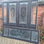 290hx222br Art nouveau deurenset met bovenlicht geetst glas, Doe-het-zelf en Verbouw, Ophalen, Gebruikt, Binnendeur, Vouwdeur