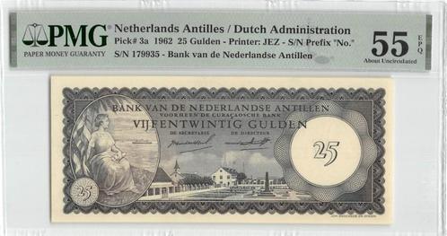 Netherlands Antilles 25 Gulden 1962 Aunc PMG 55 EPQ, Postzegels en Munten, Bankbiljetten | Amerika, Los biljet, Midden-Amerika