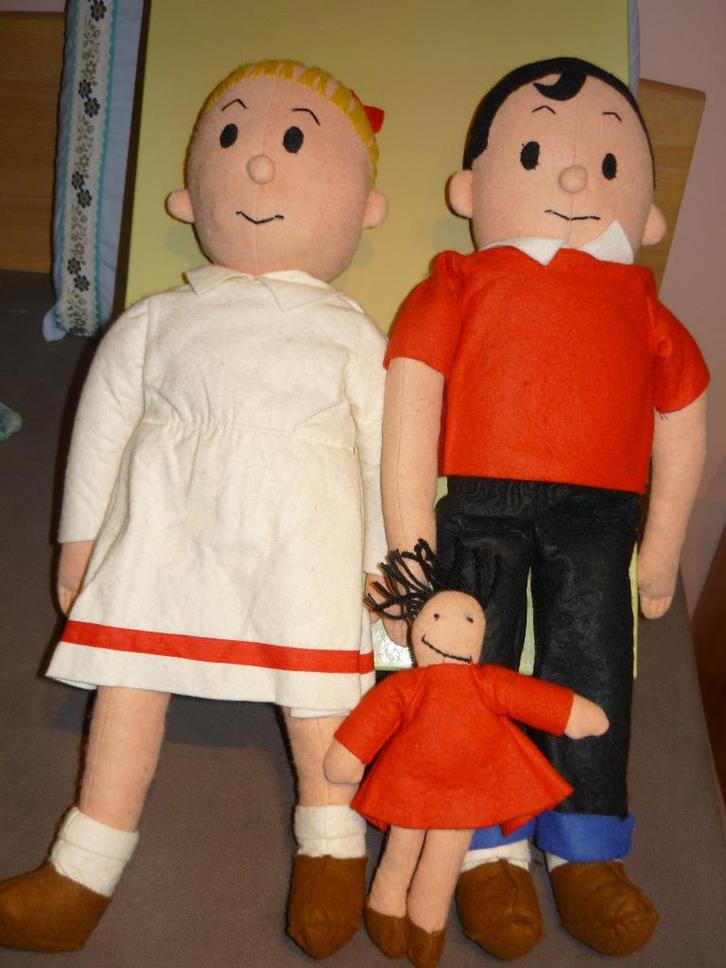 De echte Suske en Wiske en Schanulleke lappenpoppen uit 1994, Verzamelen, Poppen, Nieuw, Verzenden