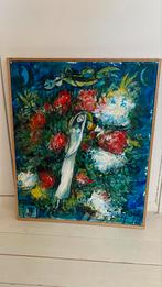 Romantisch Schilderij naar vb Marc Chagall, Antiek en Kunst, Kunst | Schilderijen | Modern, Ophalen of Verzenden