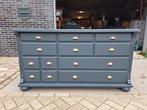 Massief grenen ladekast refurbished 12 lades