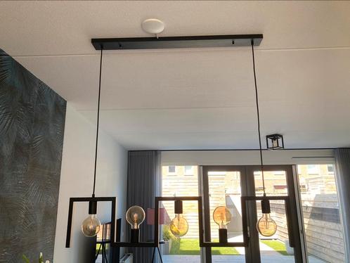 Lumidora Hanglamp 73697 - BUZZER - 5 Lichts E27 Zwart Metaal, Huis en Inrichting, Lampen | Hanglampen, Zo goed als nieuw, 75 cm of meer