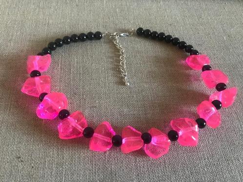 Zamak ketting (100) (34,50 = 14,50) roze, Sieraden, Tassen en Uiterlijk, Kettingen, Nieuw, Overige materialen, Roze, Verstelbaar