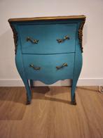 Blauw commode kastje met lades, Huis en Inrichting, Kasten | Dressoirs, Minder dan 50 cm, Gebruikt, Metaal, Met lade(s)