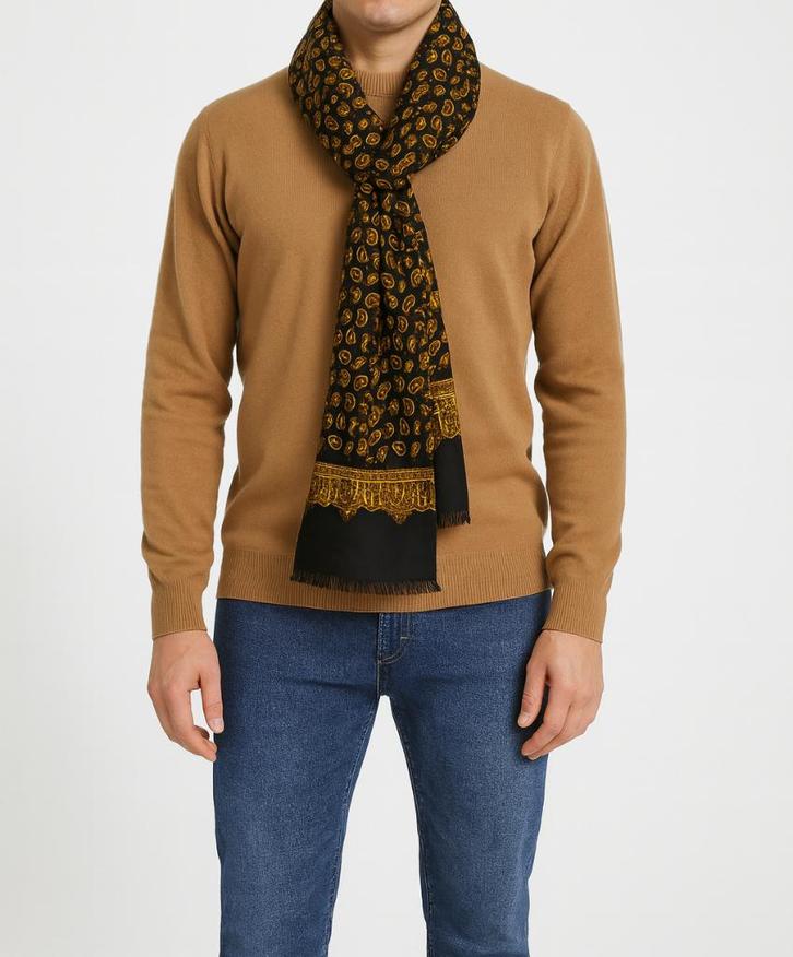 Hemley Dubbele Sjaal – 100% zijde & lamswol, Kleding | Heren, Mutsen, Sjaals en Handschoenen, Zo goed als nieuw, Sjaal, Overige maten