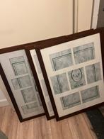 Grote Houten (foto) lijsten met glas, Ophalen, Gebruikt, Hout, 50 tot 75 cm