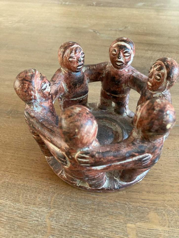 Aardewerk Kaarsenhouder - Cirkel van Vriendschap, Antiek en Kunst, Kunst | Niet-Westerse kunst, Ophalen of Verzenden