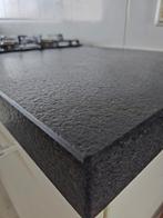 Granieten blad met 5pits AEG gaskookplaat en AEG afzuigkap, Ophalen, Gebruikt, 150 tot 200 cm, Grijs