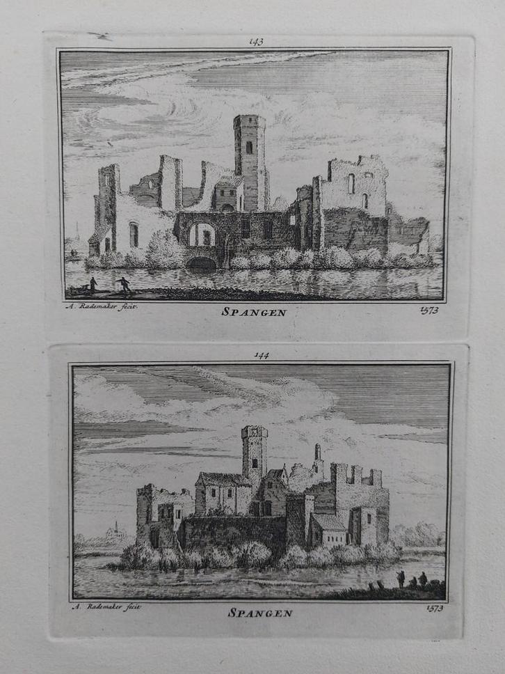 143-144 / Spangen Rotterdam Gravure van A. Rademaker, Antiek en Kunst, Kunst | Etsen en Gravures, Ophalen of Verzenden