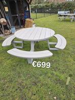 GARDEN IMPRESSIONS PICKNICKTAFEL SARRIA 148 rond TAUPE, Tuin en Terras, Picknicktafels, Ophalen, Nieuw, Rechthoekig, Aluminium