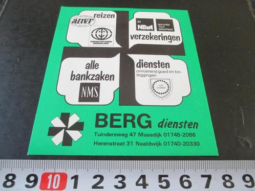 sticker maasdijk naaldwijk BERG diensten, Verzamelen, Stickers, Zo goed als nieuw, Bedrijf of Vereniging, Ophalen
