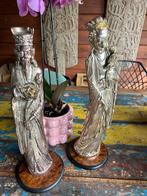 Chinese keizer keizerin Chinees hars verzilverd vintage 41cm, Ophalen of Verzenden, Gebruikt, Mens