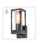 Wandlamp Vigilo Zwart – Buitenlamp met Bewegingssensor, Verzenden, Minder dan 50 watt, Wandlamp, Netvoeding