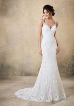 Bohemian kanten trouwjurk lage rug 38/40, Kleding | Dames, Ophalen of Verzenden, Zo goed als nieuw, Wit, Trouwjurk