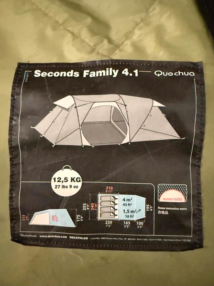 Quechua Seconds Family 4.1 Pop-up Tent, Caravans en Kamperen, Tenten, tot en met 4, Gebruikt, Ophalen